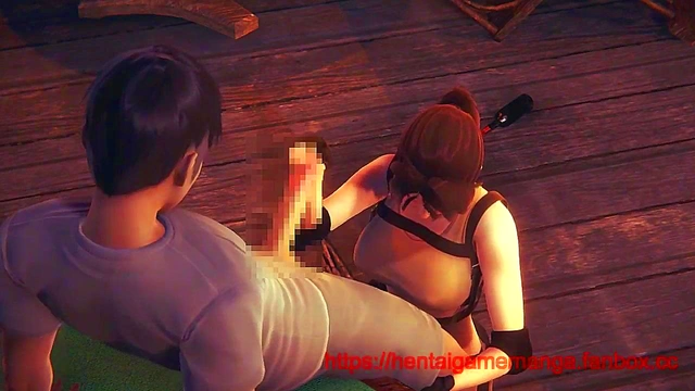 Lara croft cosplay hentai having sex with a man in new animated hentai manga video