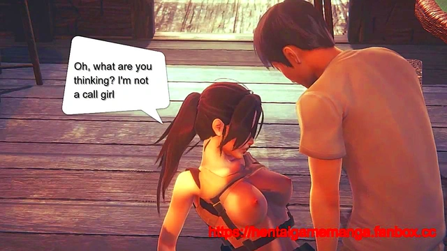 Lara croft cosplay hentai having sex with a man in new animated hentai manga video