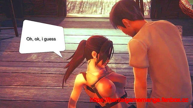 Lara croft cosplay hentai having sex with a man in new animated hentai manga video