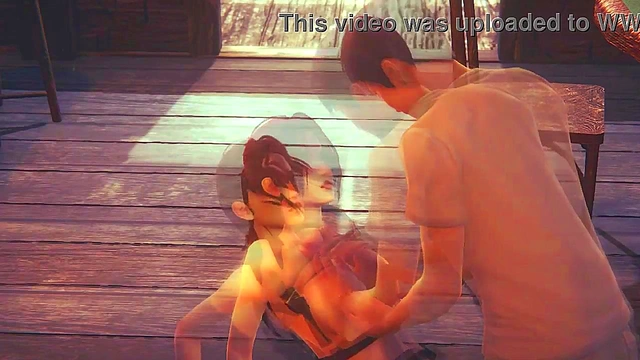 Lara croft cosplay hentai having sex with a man in new animated hentai manga video