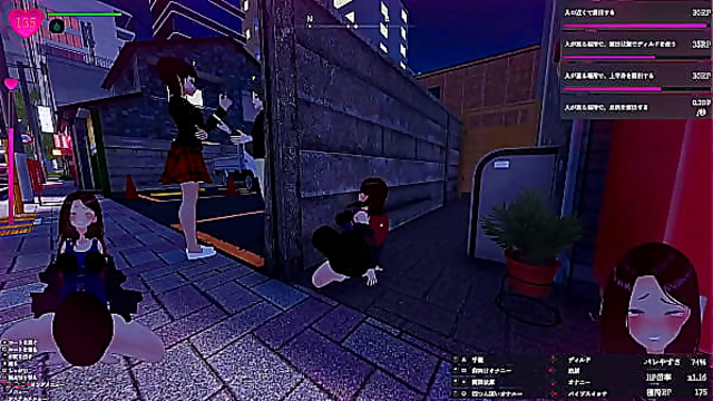 [Play video 009] A futanari with a penis in a swimsuit goes wild at a laundromat in the