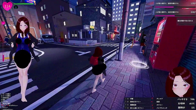 [Play video 009] A futanari with a penis in a swimsuit goes wild at a laundromat in the