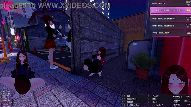 [Play video 009] A futanari with a penis in a swimsuit goes wild at a laundromat in the