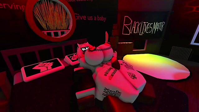 white slut couldn't get enough of this bull cock~ (roblox)