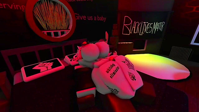 white slut couldn't get enough of this bull cock~ (roblox)