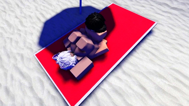 Roblox slut is caught and used in a public beach~