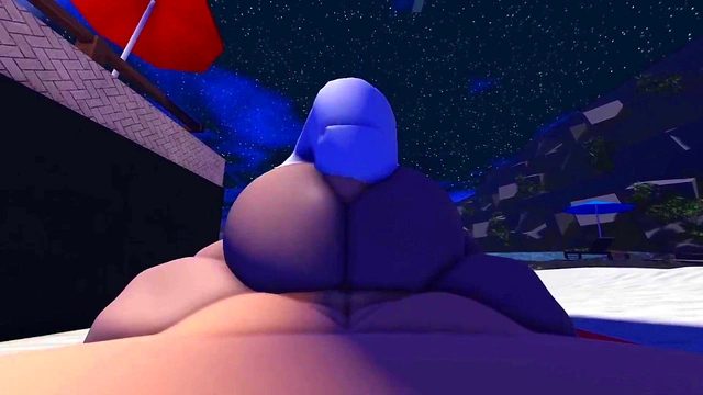 Roblox slut is caught and used in a public beach~