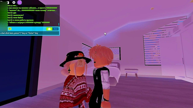 Girl in roblox'made a gentle blowjob at the first meeting