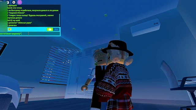 Girl in roblox'made a gentle blowjob at the first meeting