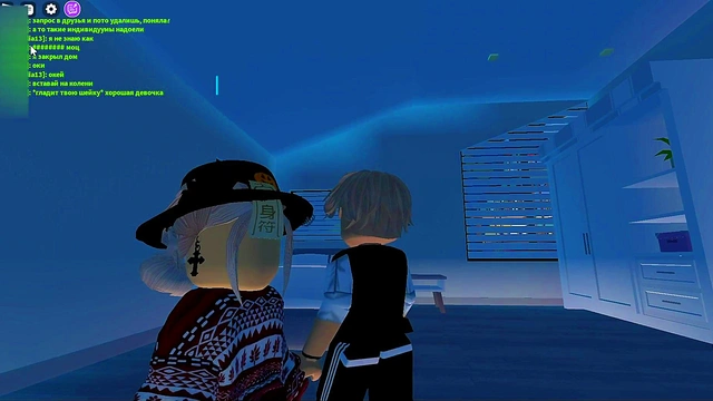 Girl in roblox'made a gentle blowjob at the first meeting
