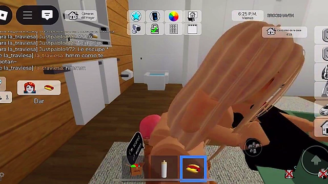 Bitch sucks my dick and I lick her ass in return on Roblox Brookhaven