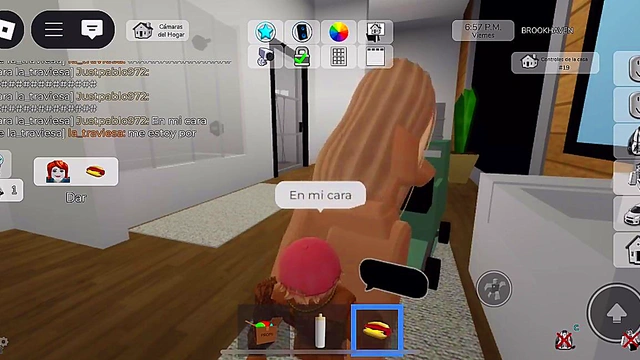 Bitch sucks my dick and I lick her ass in return on Roblox Brookhaven