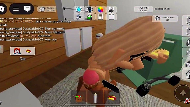 Bitch sucks my dick and I lick her ass in return on Roblox Brookhaven