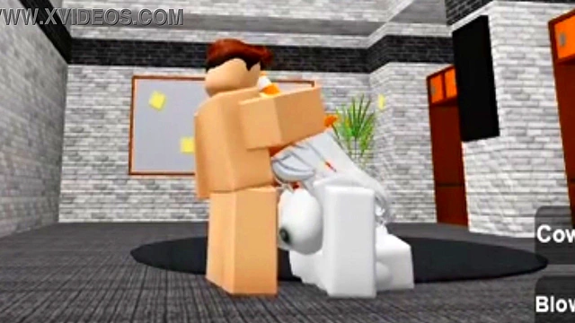 Slutty Roblox bunny girl sneaks in boy's locker room then gets fucked