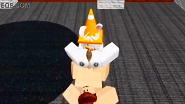 Slutty Roblox bunny girl sneaks in boy's locker room then gets fucked