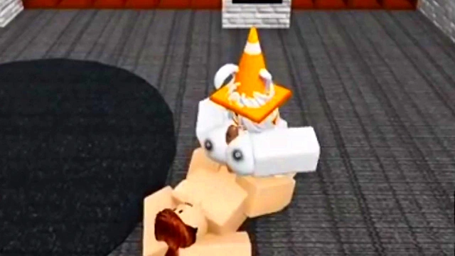 Slutty Roblox bunny girl sneaks in boy's locker room then gets fucked
