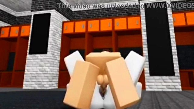 Slutty Roblox bunny girl sneaks in boy's locker room then gets fucked