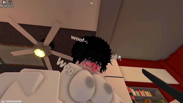 Naughty dog gets fucked and stuffed by a stranger on Roblox