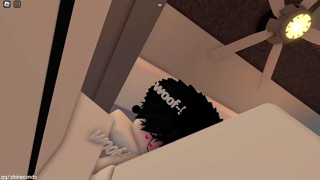 Naughty dog gets fucked and stuffed by a stranger on Roblox