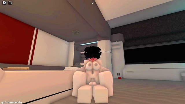 Naughty dog gets fucked and stuffed by a stranger on Roblox