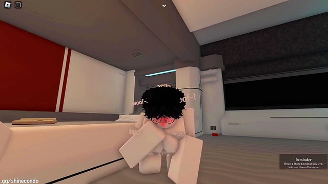 Naughty dog gets fucked and stuffed by a stranger on Roblox