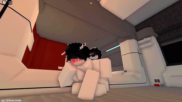 Naughty dog gets fucked and stuffed by a stranger on Roblox