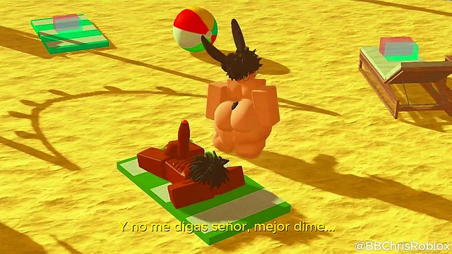 Black bull fucking femboy bunny in roblox (spanish sub)