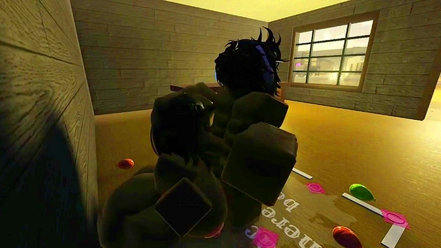 Fat Ass black bitch let me fuck people train ride (Roblox porn)