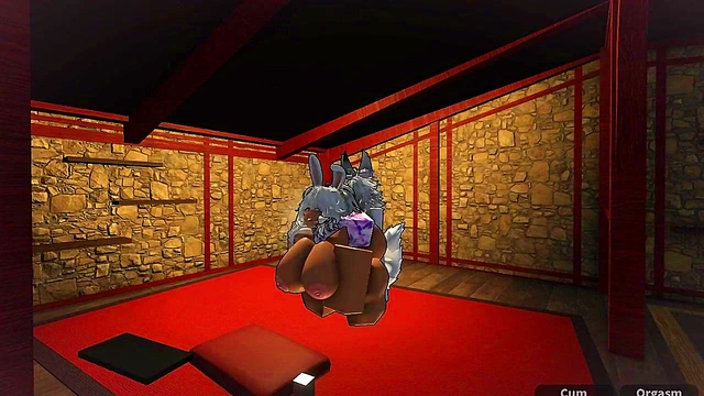 Bunny whore gets fucked in Roblox studio
