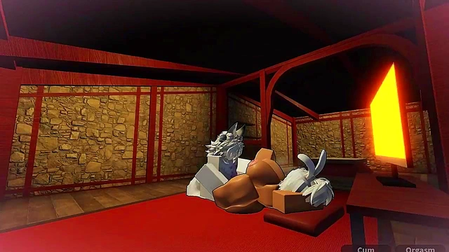 Bunny whore gets fucked in Roblox studio
