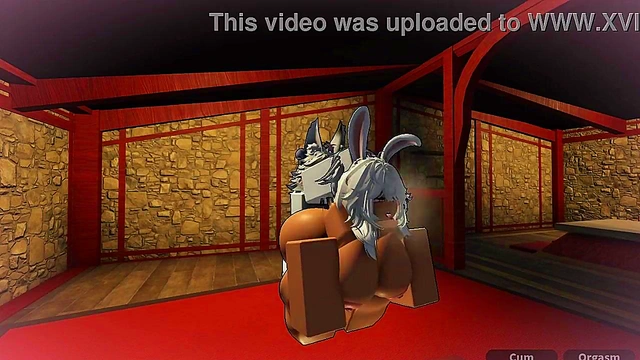 Bunny whore gets fucked in Roblox studio