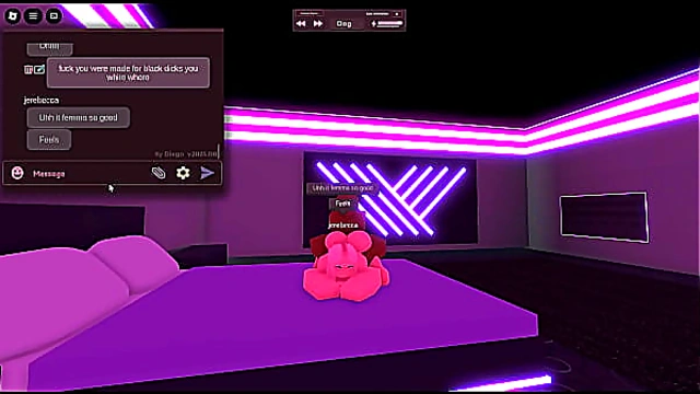 blonde girl cheated on bf with a black dick in roblox