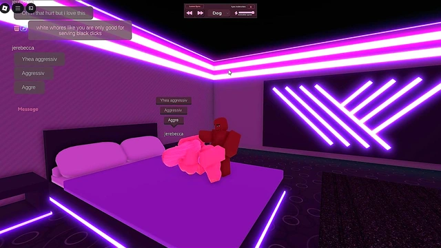 blonde girl cheated on bf with a black dick in roblox