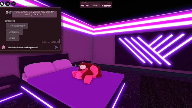 blonde girl cheated on bf with a black dick in roblox