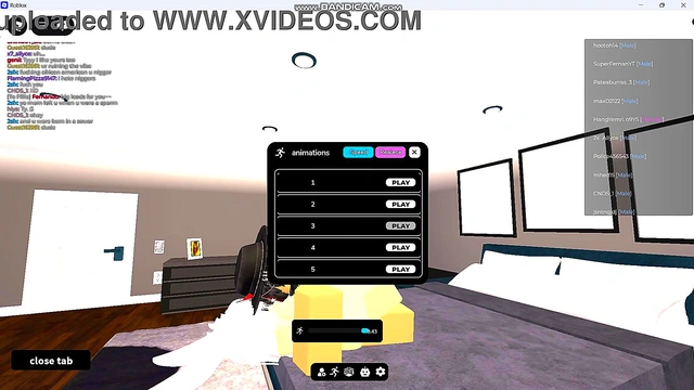 Fucking an American whore in a Roblox condo
