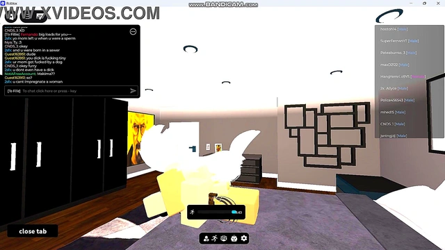 Fucking an American whore in a Roblox condo