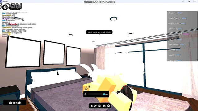 Fucking an American whore in a Roblox condo