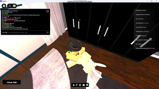Fucking an American whore in a Roblox condo