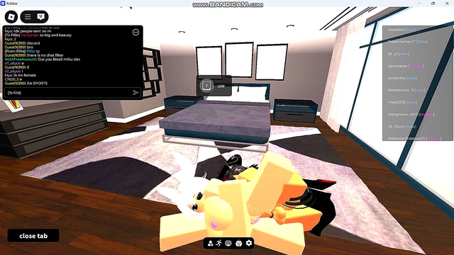 Fucking an American whore in a Roblox condo