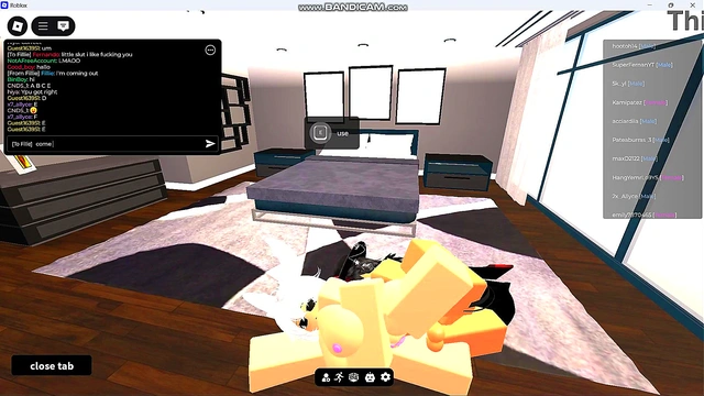 Fucking an American whore in a Roblox condo