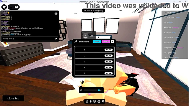 Fucking an American whore in a Roblox condo