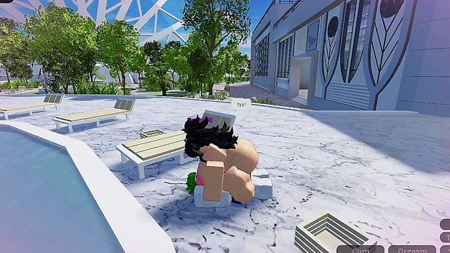 Chica linda obtiene por primera vez una verga dentro suya / Roblox Condo Goat