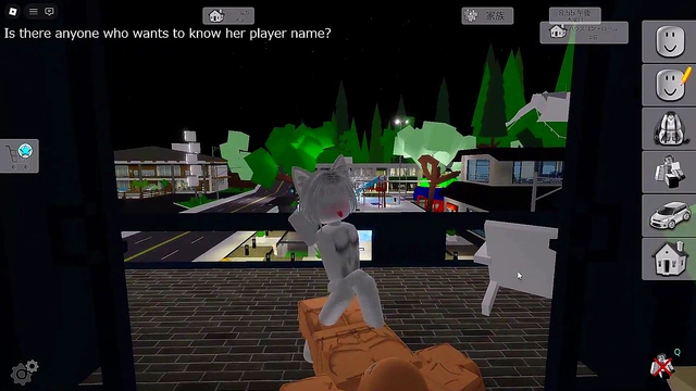 Engaging in intense public sex with a shy girl on a balcony in Brookhaven'Roblox