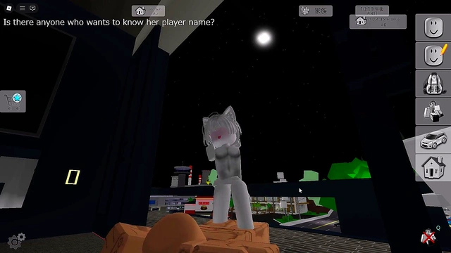 Engaging in intense public sex with a shy girl on a balcony in Brookhaven'Roblox