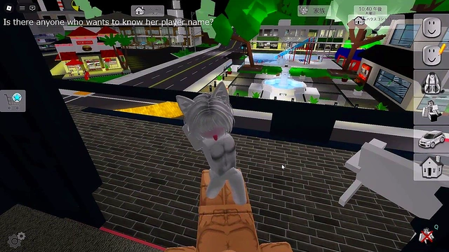 Engaging in intense public sex with a shy girl on a balcony in Brookhaven'Roblox