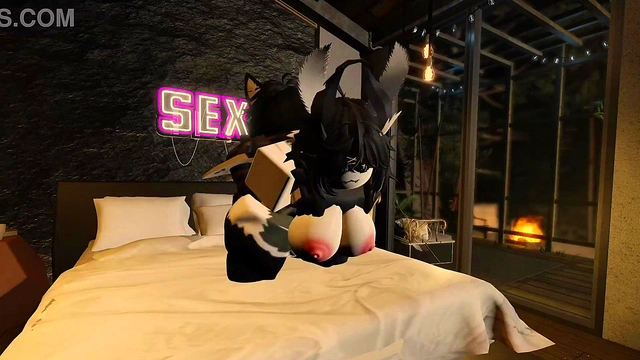 Cute moth gets fucked by a big dicked furry in Roblox