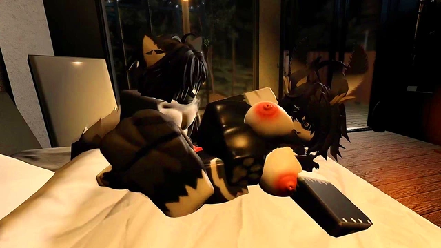 Cute moth gets fucked by a big dicked furry in Roblox