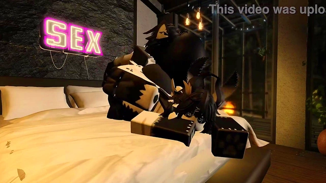 Cute moth gets fucked by a big dicked furry in Roblox