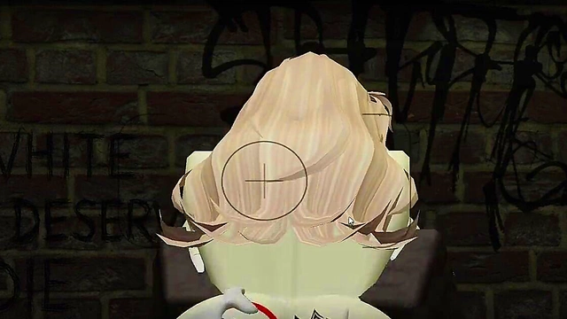 Blonde roblox slut whores herself out by BBCs in an alleyway