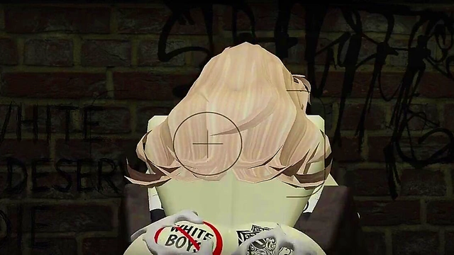 Blonde roblox slut whores herself out by BBCs in an alleyway